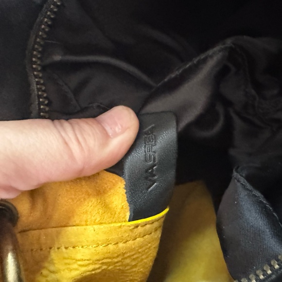 Via Spiga Yvette Black Laser Cut Genuine Cow Leather Elegant Shoulder Bag Rustic - Picture 12 of 12